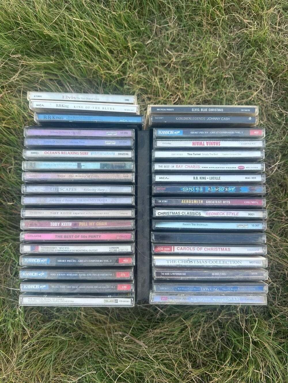 Large Collection of 35 Assorted Music CDs with Carrying Case